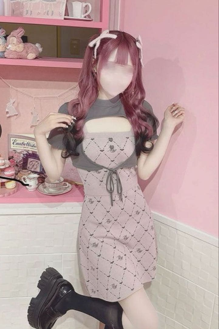 HW モノグラムアンサンブルワンピース michellMacaron ｲﾓちゃん×michellMacaron