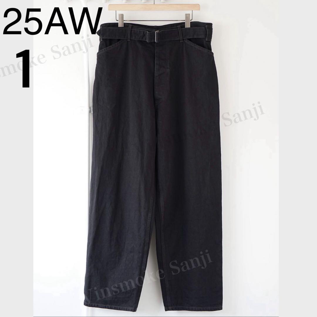 a*a様 新品未使用COMOLI 25AWブラックデニムベルテッドパンツ サイズ
