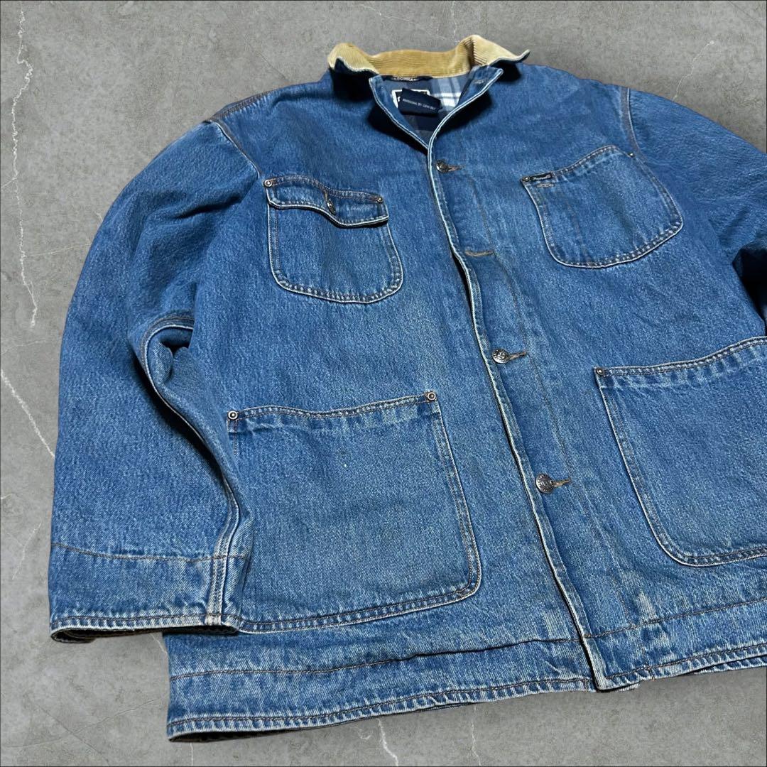 FAÇONNABLE JEAN'S 90s チェック柄 裏地 カバーオール XL