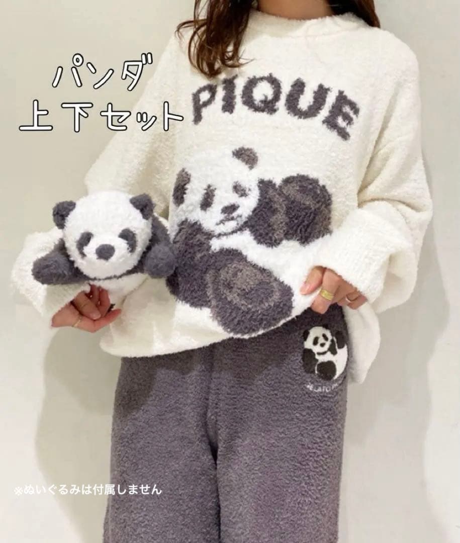 ジェラートピケ パンダジャガードプルオーバー＆パンダさがらロング