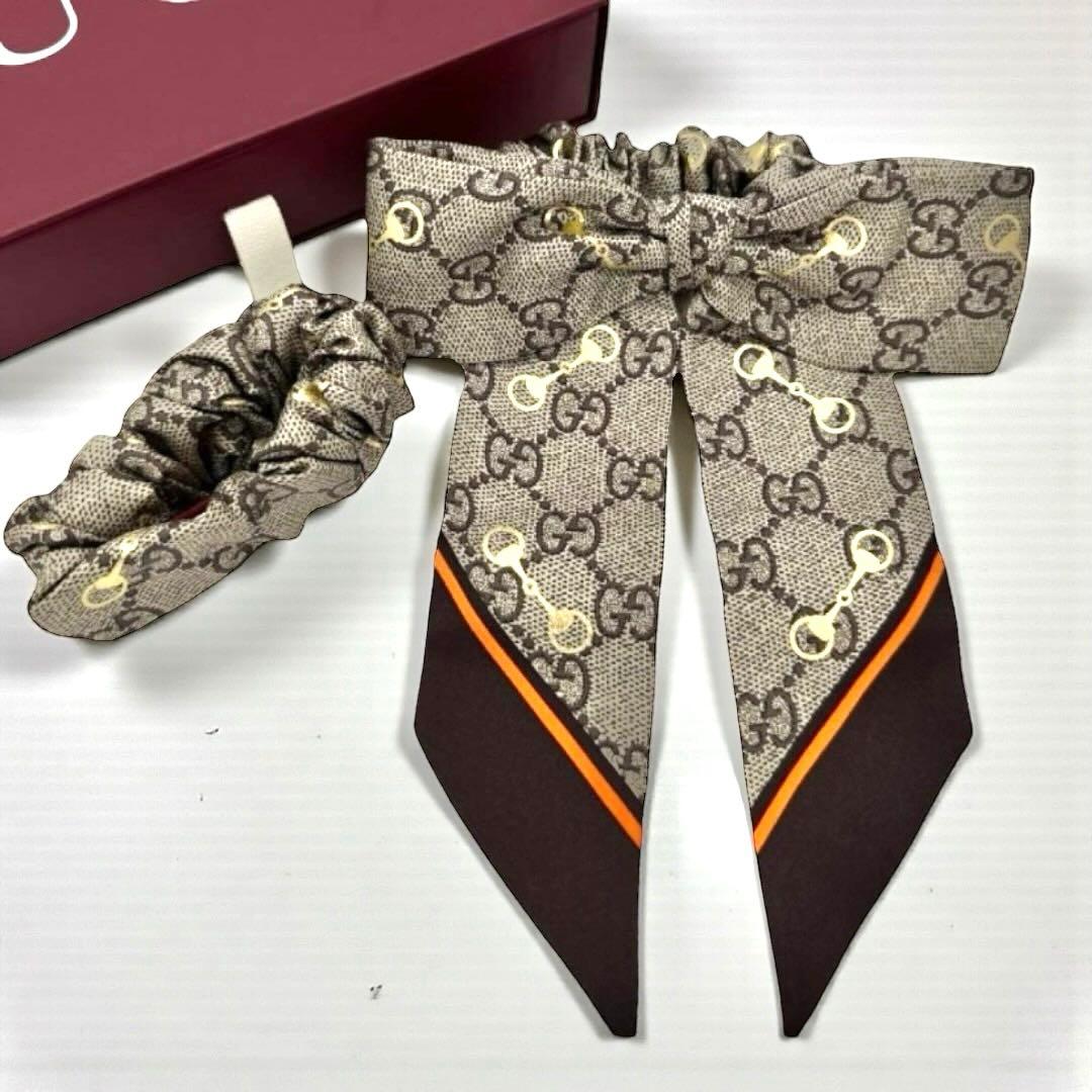 GUCCI GGパターン リボン シュシュ ホースビット 2点セット - メルカリ