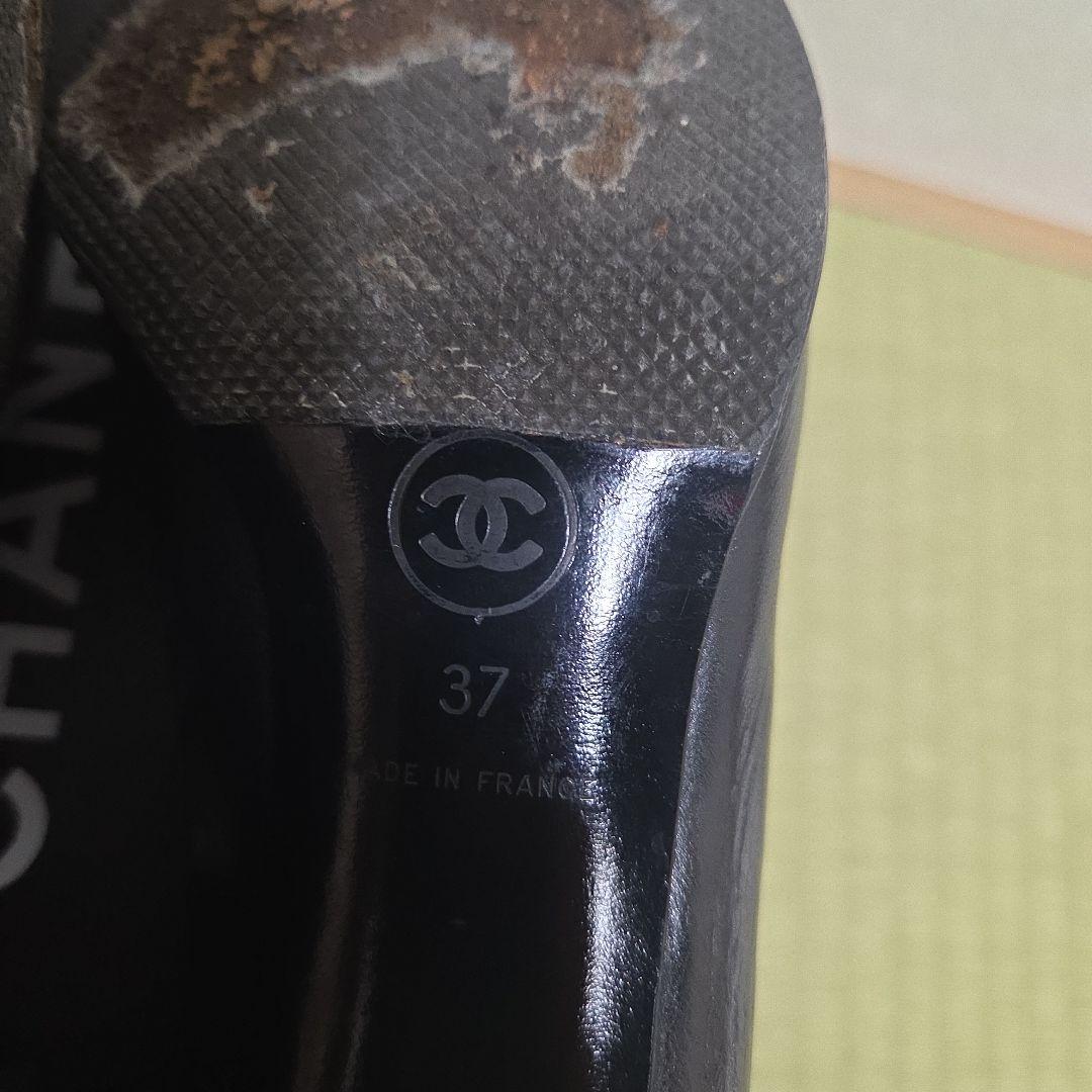 シャネル パンプス レザー ココマーク サイズ37.0 ブラック 24.0cm