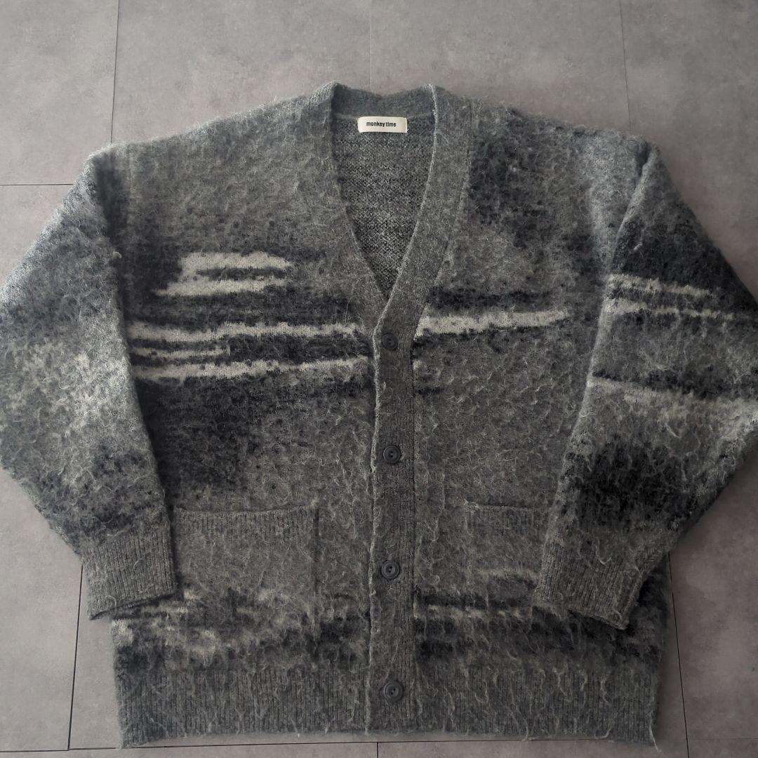 【美品】monkey time ジャカード ブラッシュド モヘヤ カーディガン MONKEY TIME（モンキータイム）の「＜monkey time＞ ジャカード