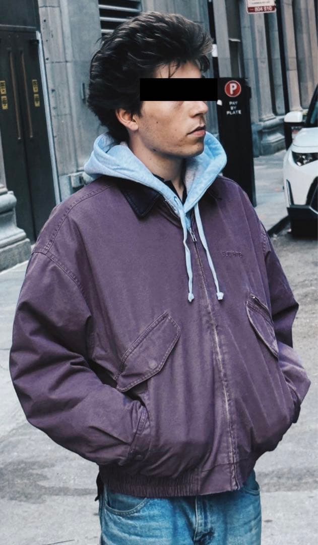 supreme leather collar utility jacket L - メルカリ