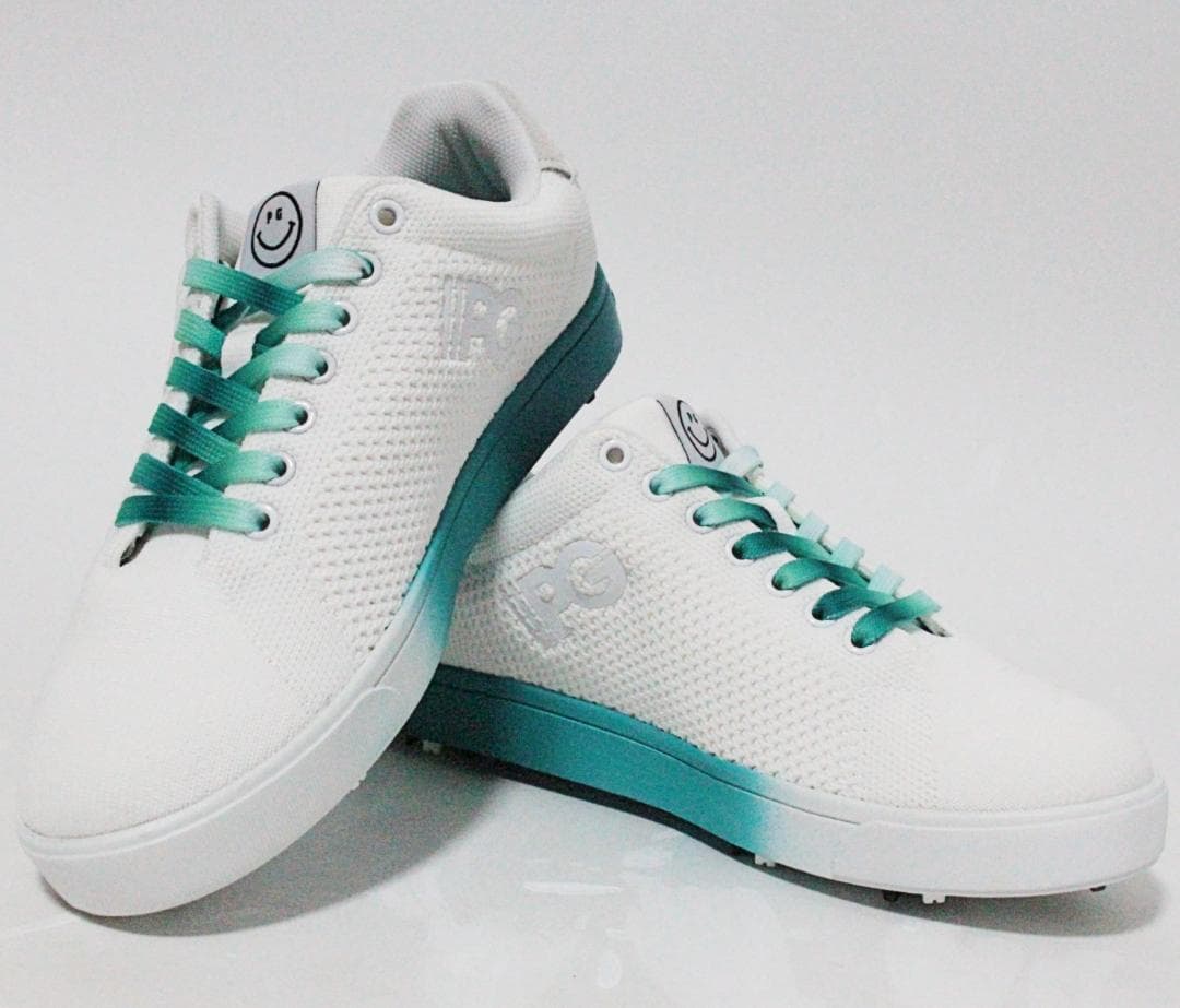 新品箱付 パーリーゲイツ スマイルニット ローカットシューズ 23.5cm 白