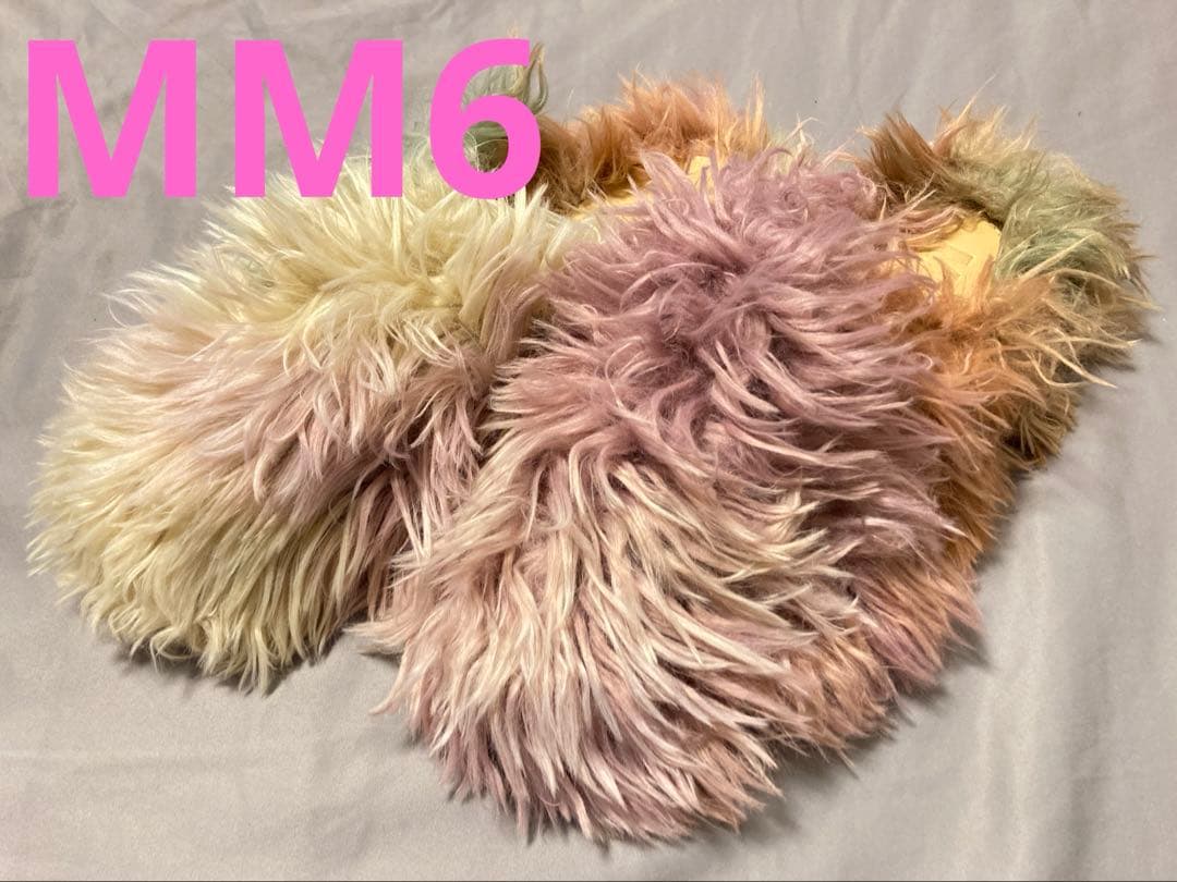 MM6マルジェラ ファーサンダル 37 マルチカラー スリッパ - メルカリ