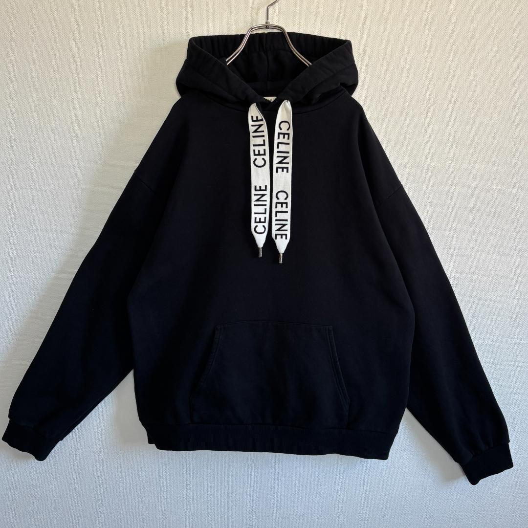 超人気・XL】CELINEセリーヌ/パーカー/紐ロゴ/ブラック/XL - メルカリ