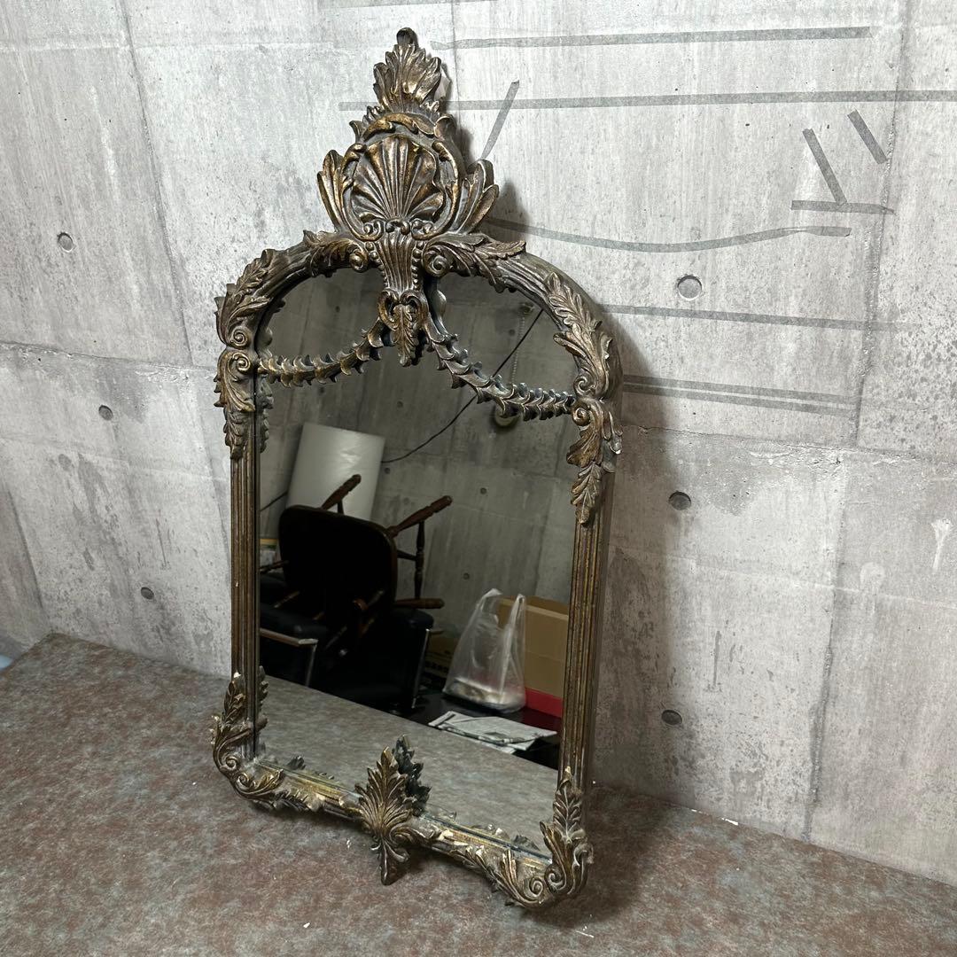 ♦︎♢優美なる装飾美♢♦︎ バロック様式 アンティーク ウォールミラー アイアン製 鏡 ウォールミラー 壁掛け ミラー おしゃれ アンティーク風 木製