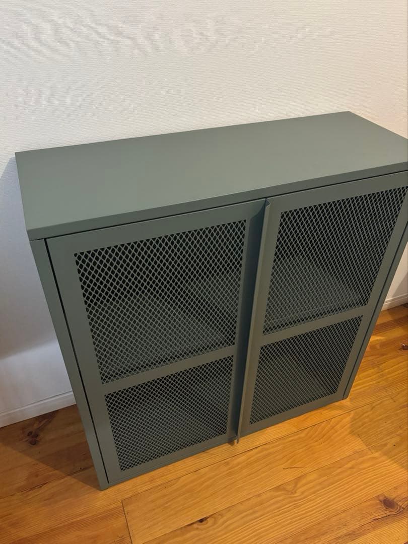 IKEA ivar イーヴァル グレーグリーン キャビネット メッシュ - メルカリ