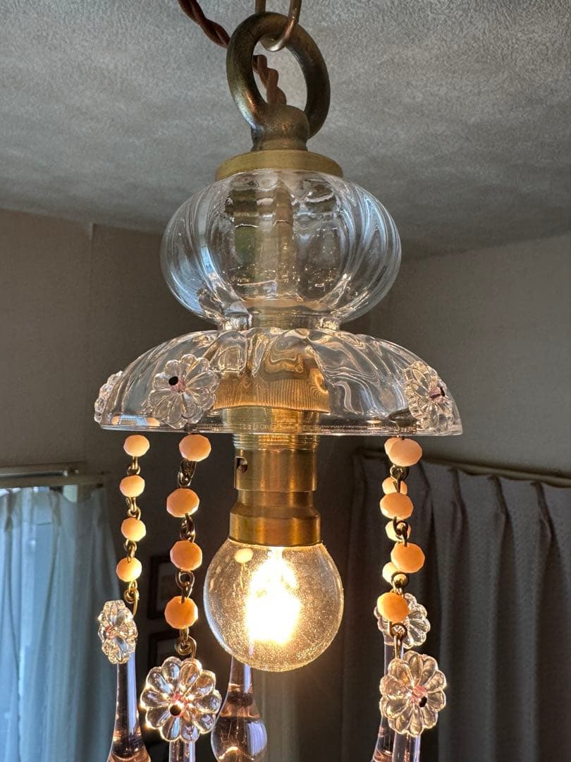 ミニシャンデリア（雫）1920年フランスアンティークランプシェード