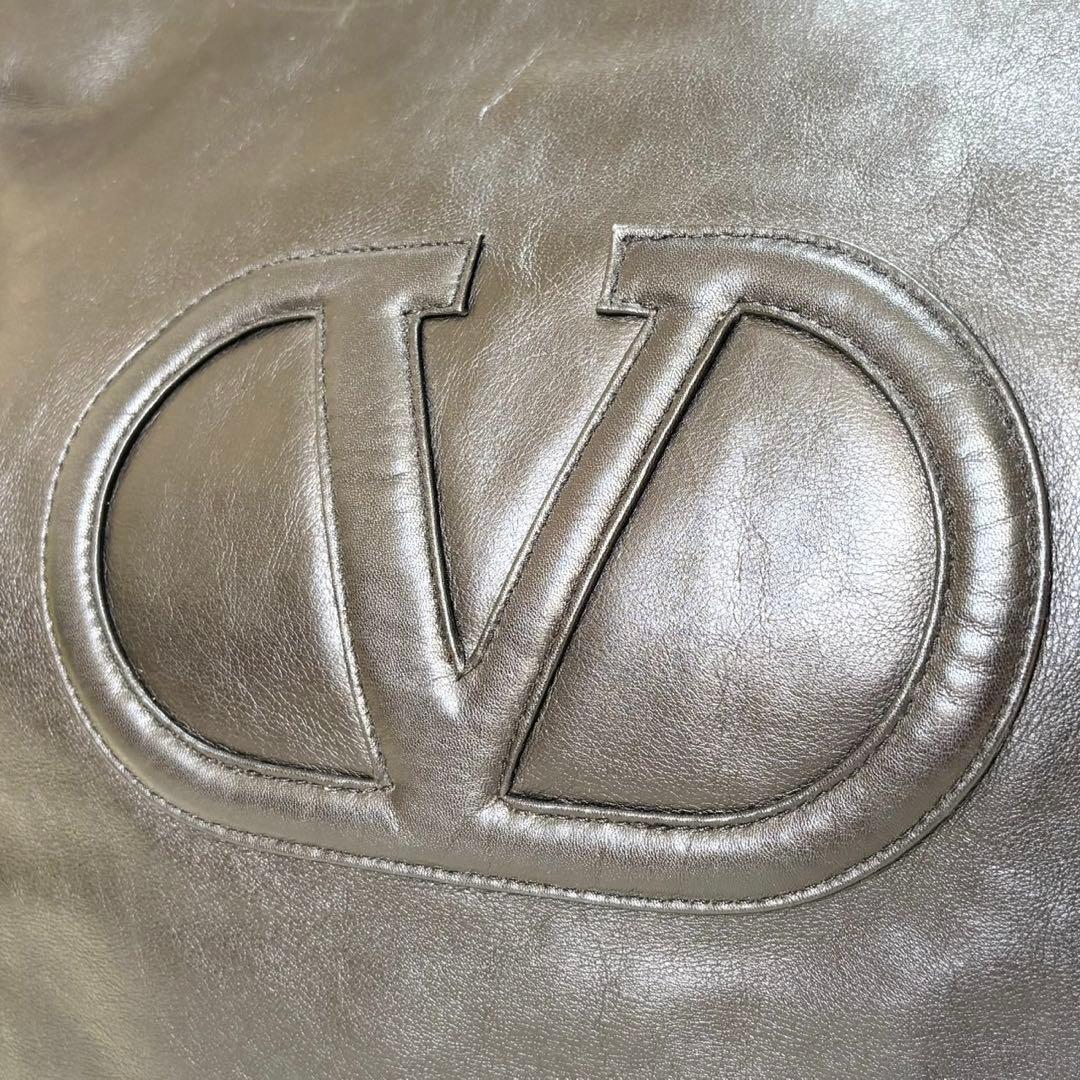 極美品】ヴァレンティノガラヴァーニ Vロゴ チェーン トートバッグ 黒