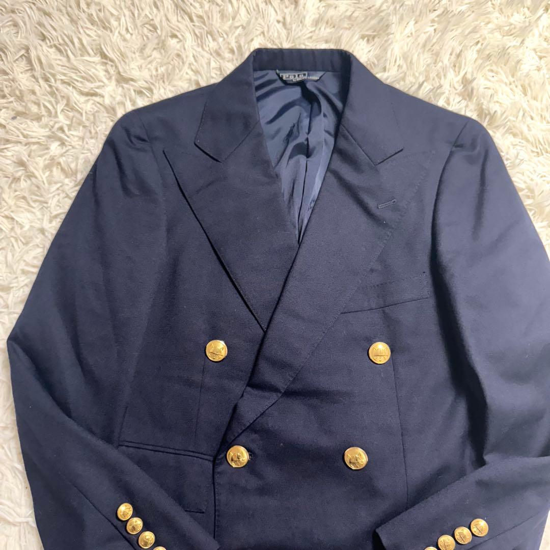 超希少80s】ポロバイラルフローレン 金ボタン 紺ブレ 大文字ロゴ