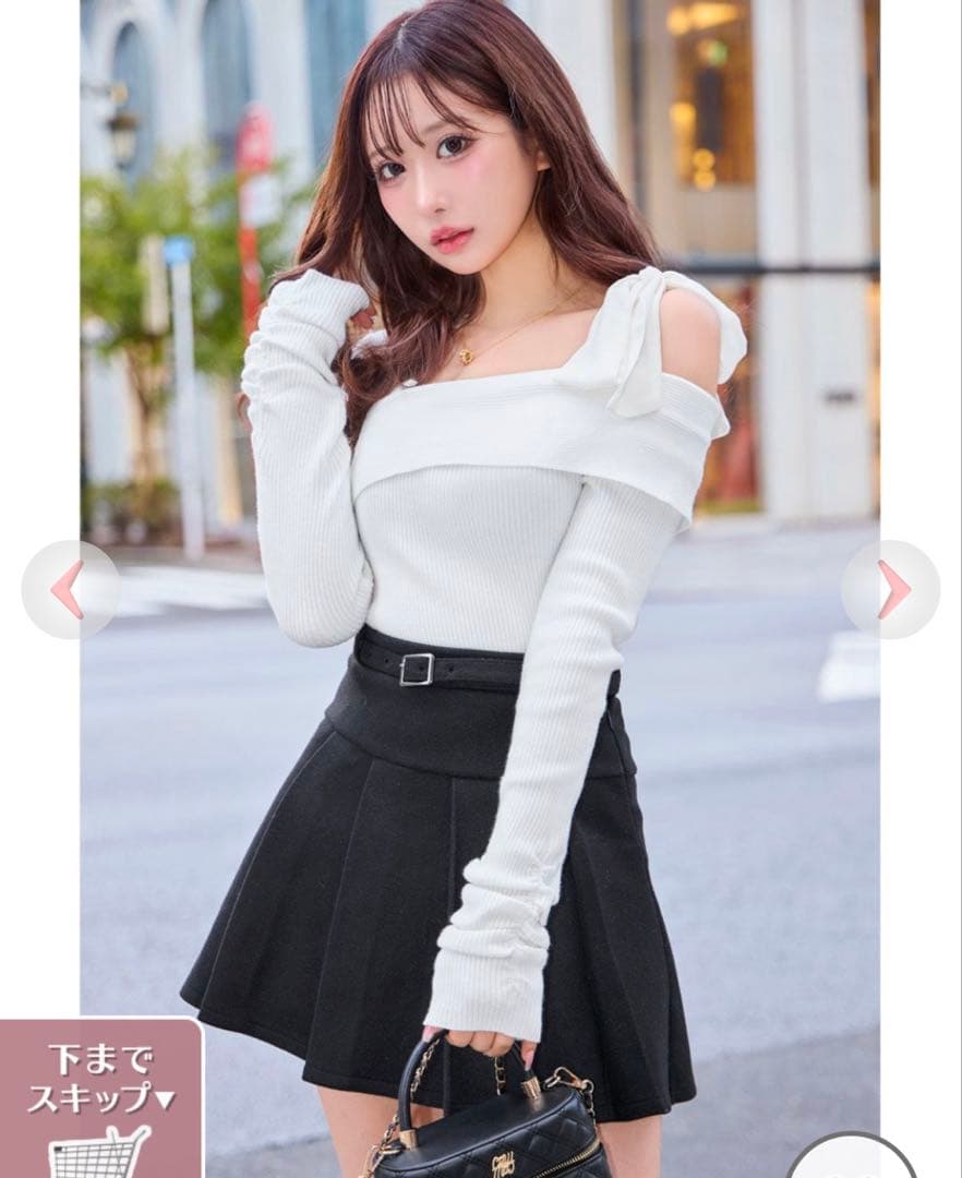 ワンショルリボンニットトップス シェリミー - メルカリ