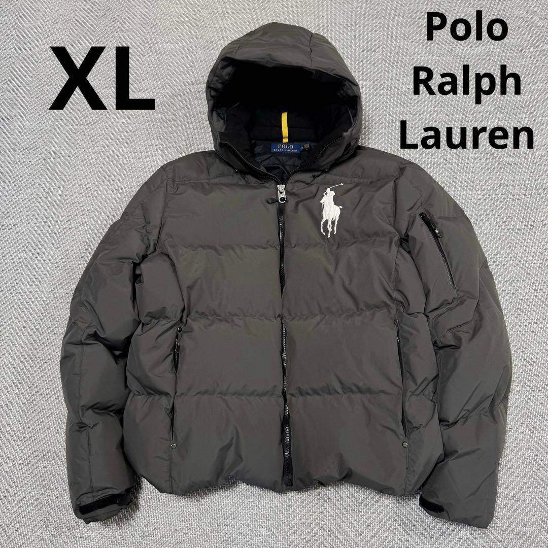 極美品 ポロラルフローレン ダウンジャケット ビッグポニー グレー XL