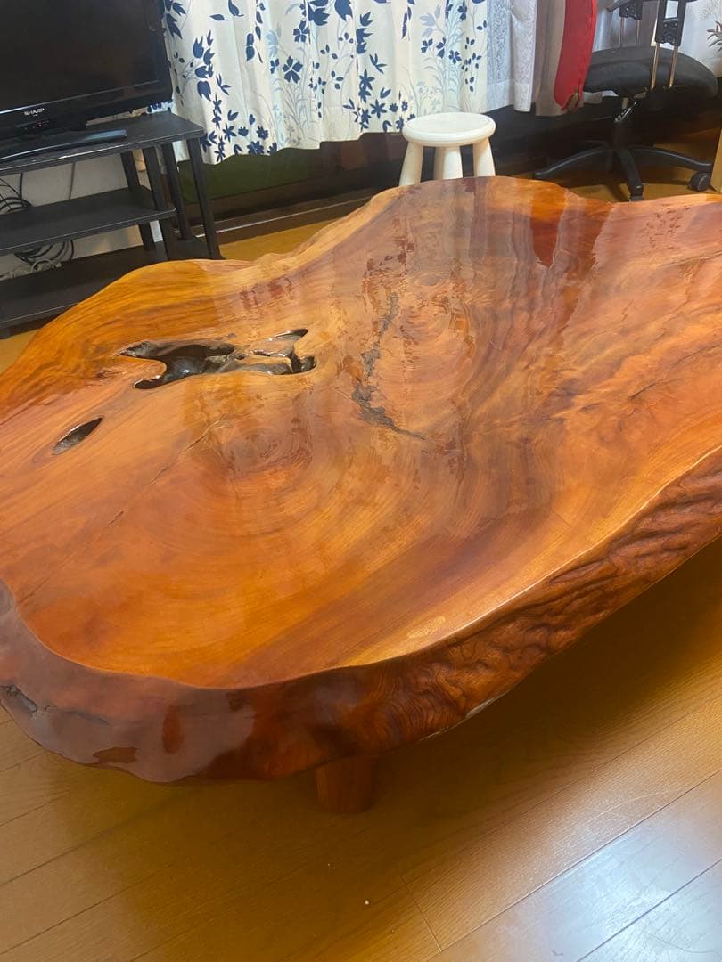 天然木一枚板机(中古) アウトレット特価!399,000円→248,000円】ダイニングテーブル 一枚板