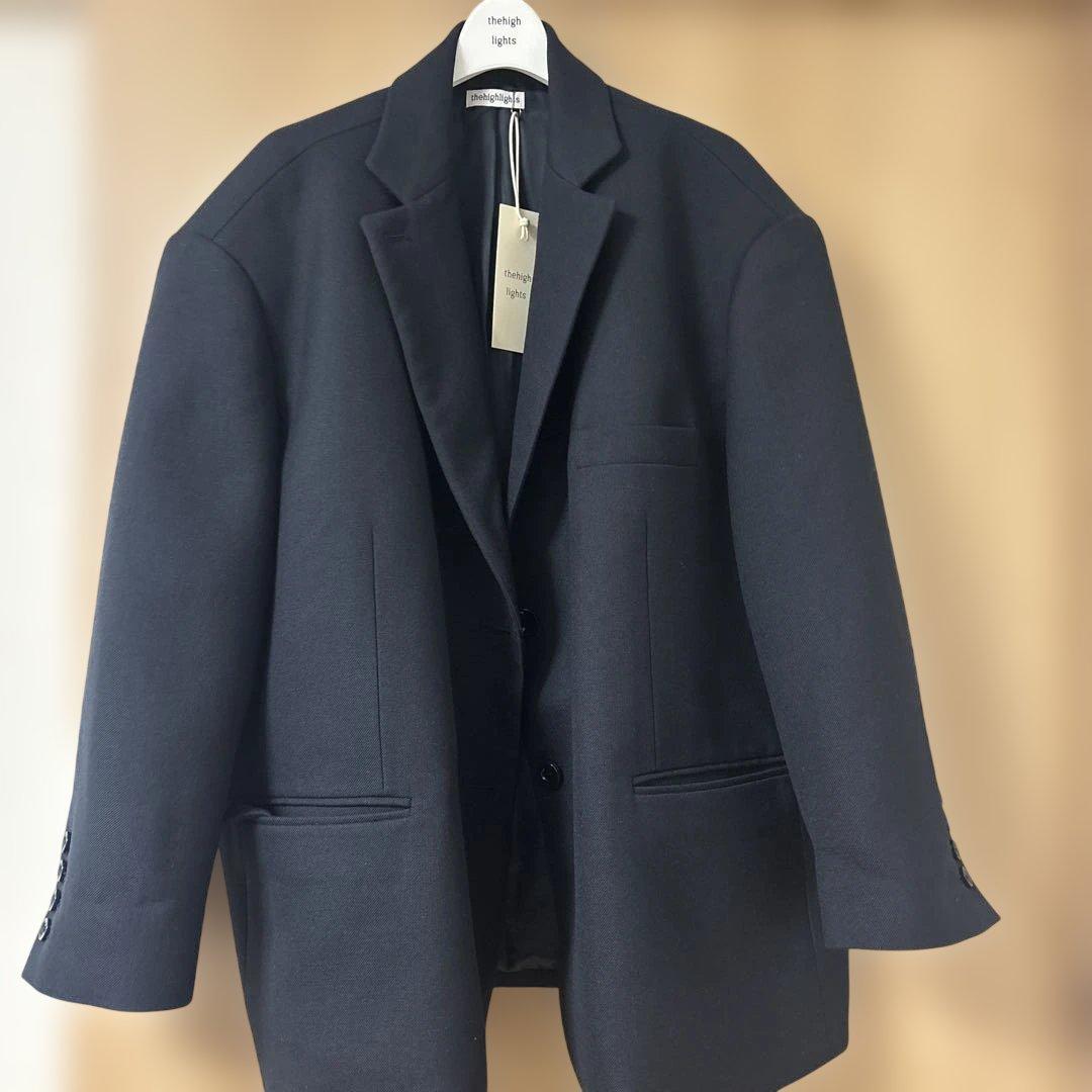 新品 thehighlights テーラードジャケット ネイビーブラック - メルカリ