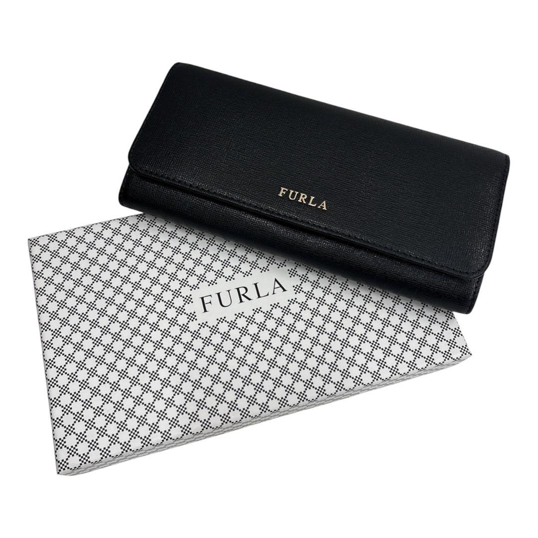 未使用品 FURLA ブラック レザー 長財布 - メルカリ