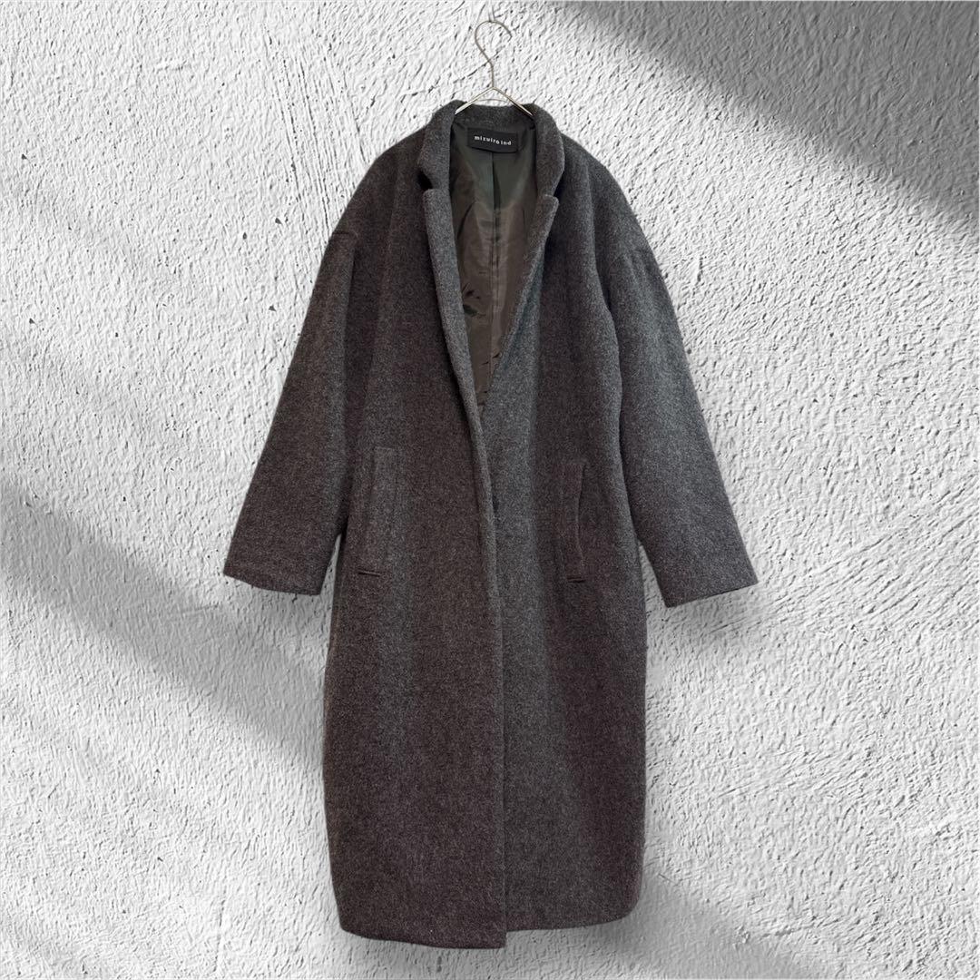 mizuiro Ind/ミズイロインド　コート mizuiro ind (ミズイロインド) ウールブレンドスタンドカラーコート