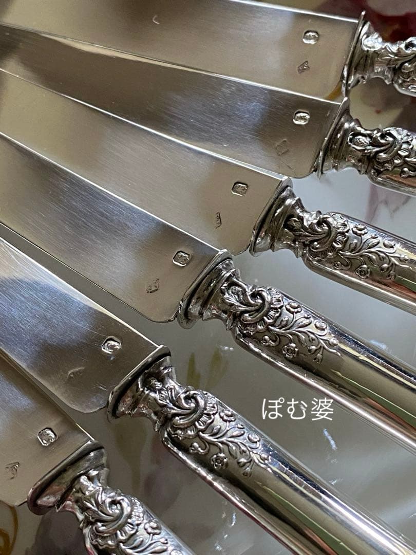 フランス／純銀】① Denfertフォーク3本② Lapeyreナイフ2本