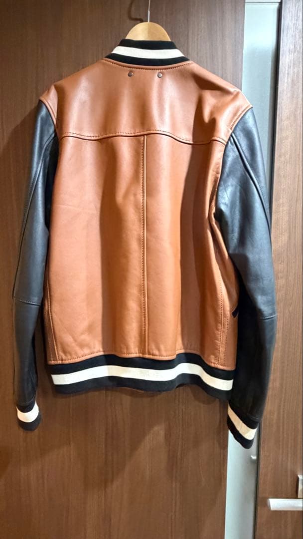 COACH レザースタジャン F86146 牛革 本革 スタジアムジャンパー