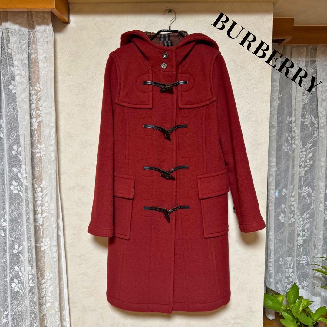 Burberry バーバリー ブルーレーベル ダッフルコート 40 L 赤 - メルカリ