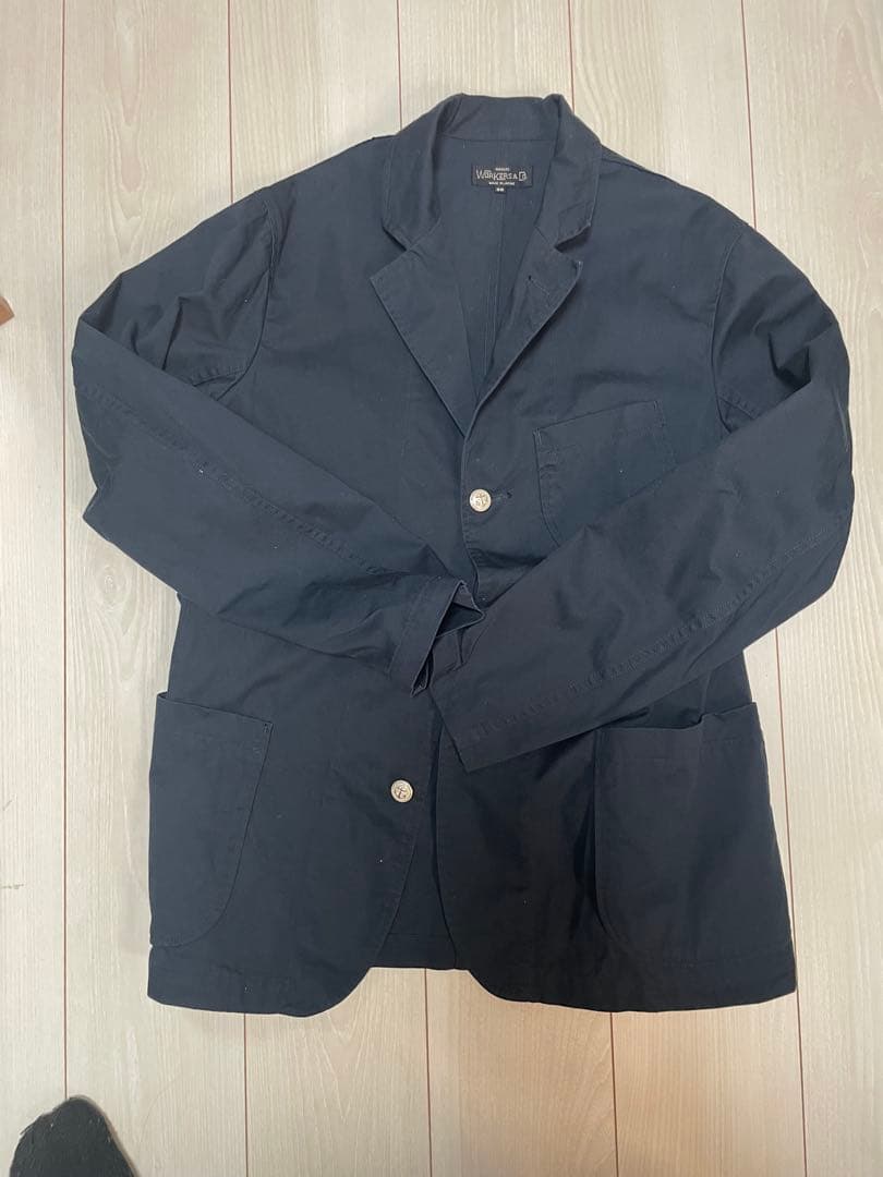 極美品 WOKERS ラウンジブレザー ネイビーチノ 38 - メルカリ