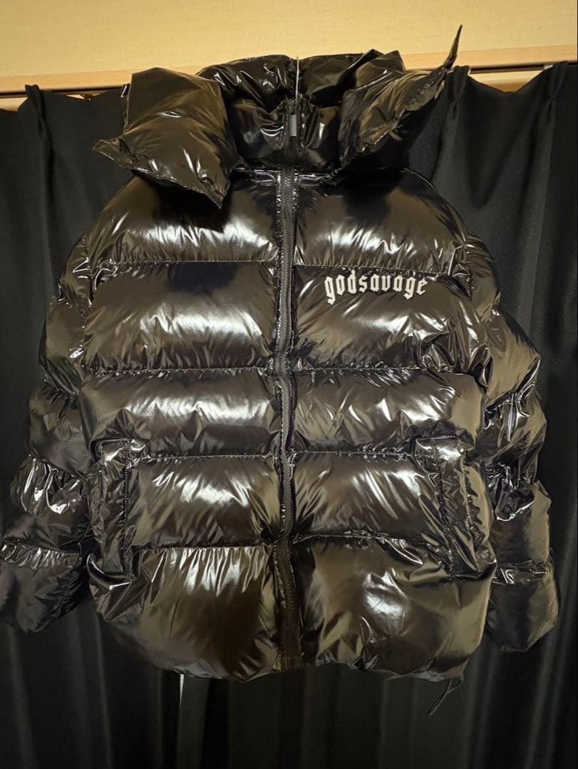 godsavage ブラック ダウンジャケット - メルカリ