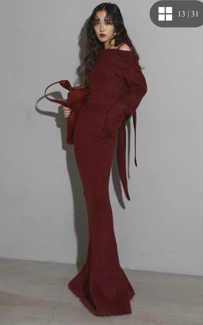 バーガンディ オフショルダー ワンピース SALE】オフショルダーワンピースRANDA公式サイト