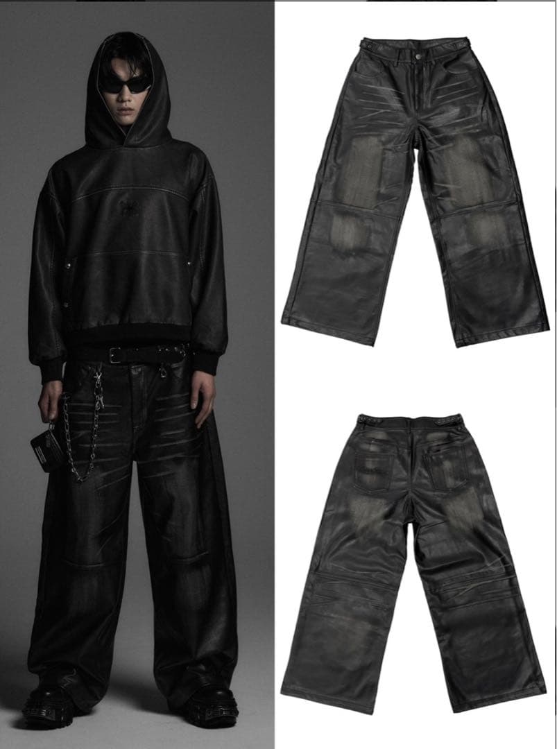 Rosen Kreuz】VINTAGE LEATHER WASHEDPANTSの通販はau PAY マーケット