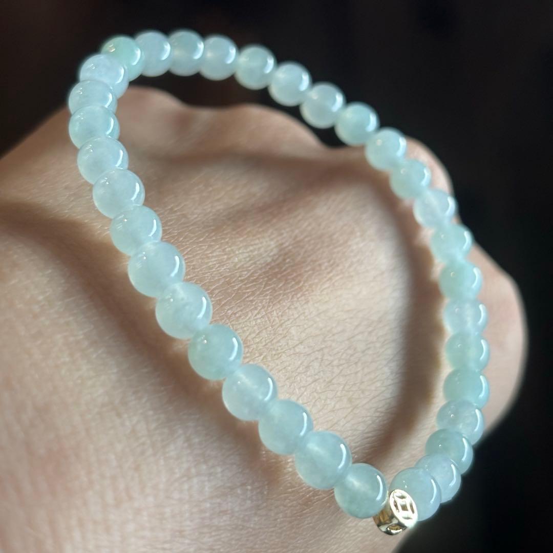 ミャンマー産 天然本翡翠 A貨 氷種 ブレスレット - メルカリ