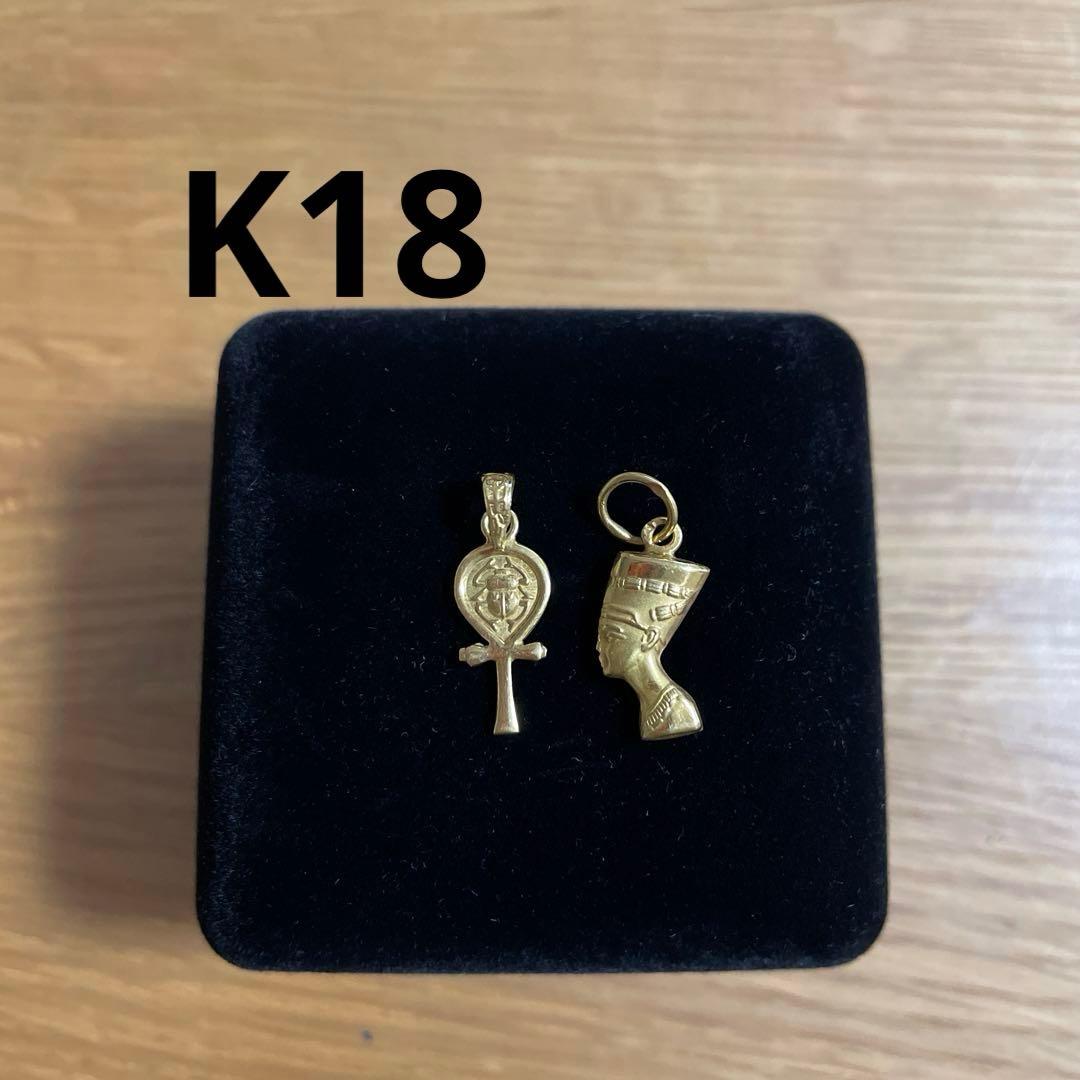 K18 ペンダントトップ　スカラベ　ネフェルティティ　エジプト エジプト スカラベ ペンダントトップ K18ゴールド 18金 5.6g ユニ