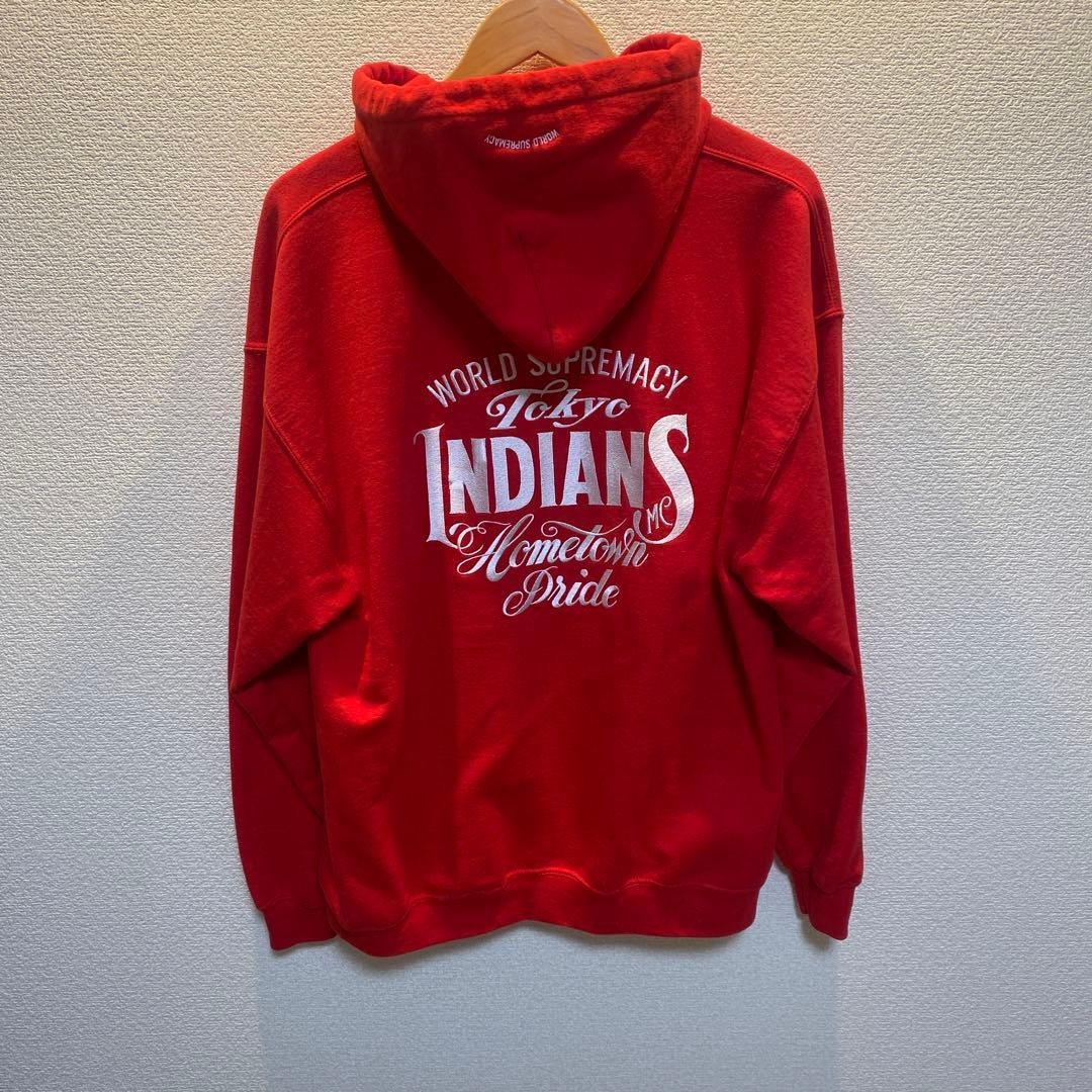 東京インディアンズ 限定フーディ パーカー L レッド - メルカリ
