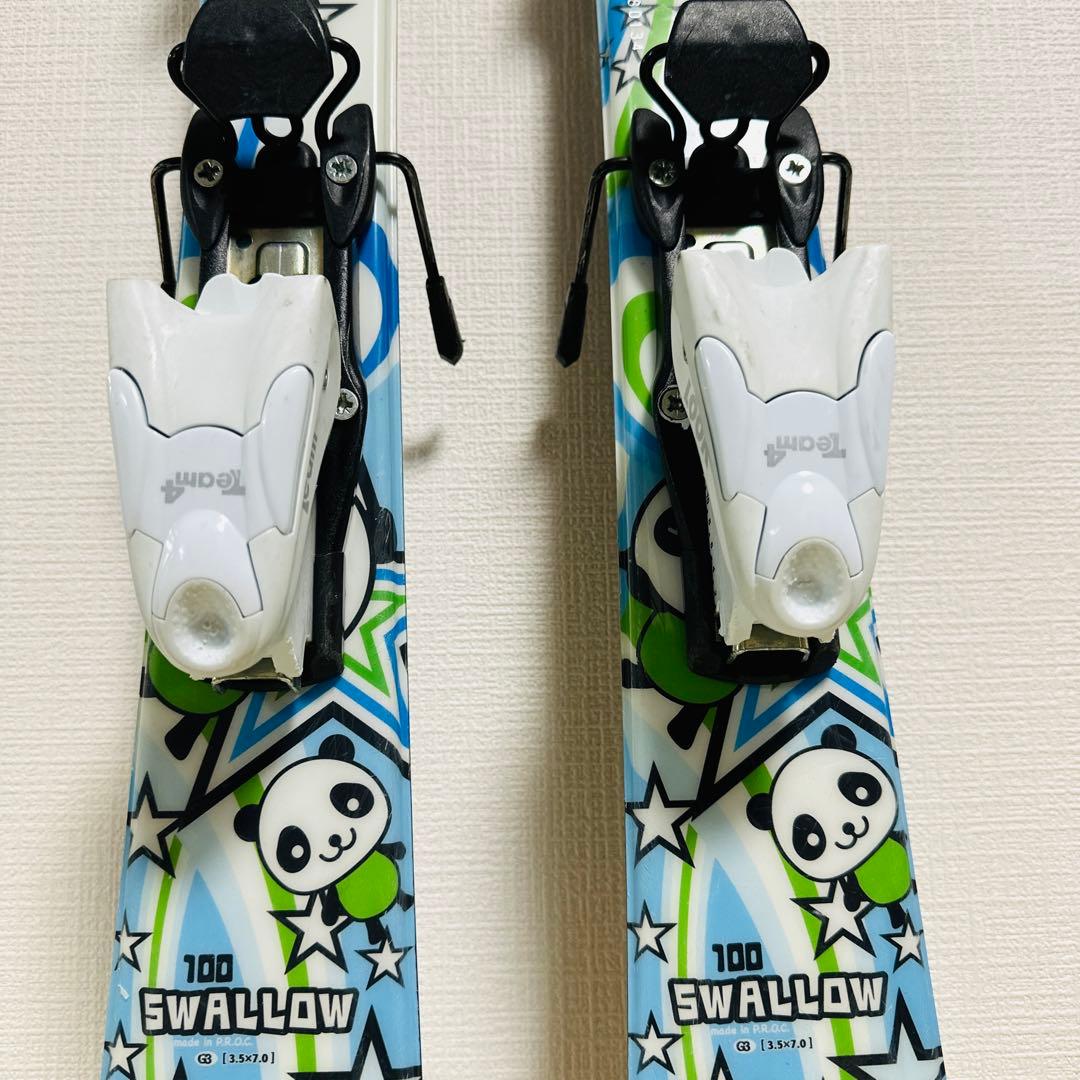 SWALLOW PANDAキッズスキー板 ストックセット 100cm パンダ - メルカリ