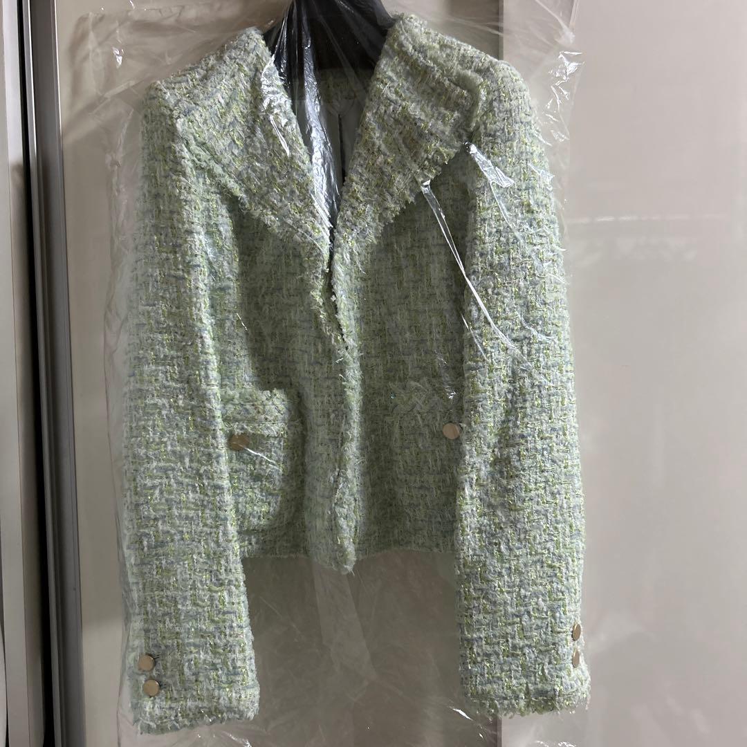 アナイ スパンコールツイードフリンジ ジャケット ¥89100ミント