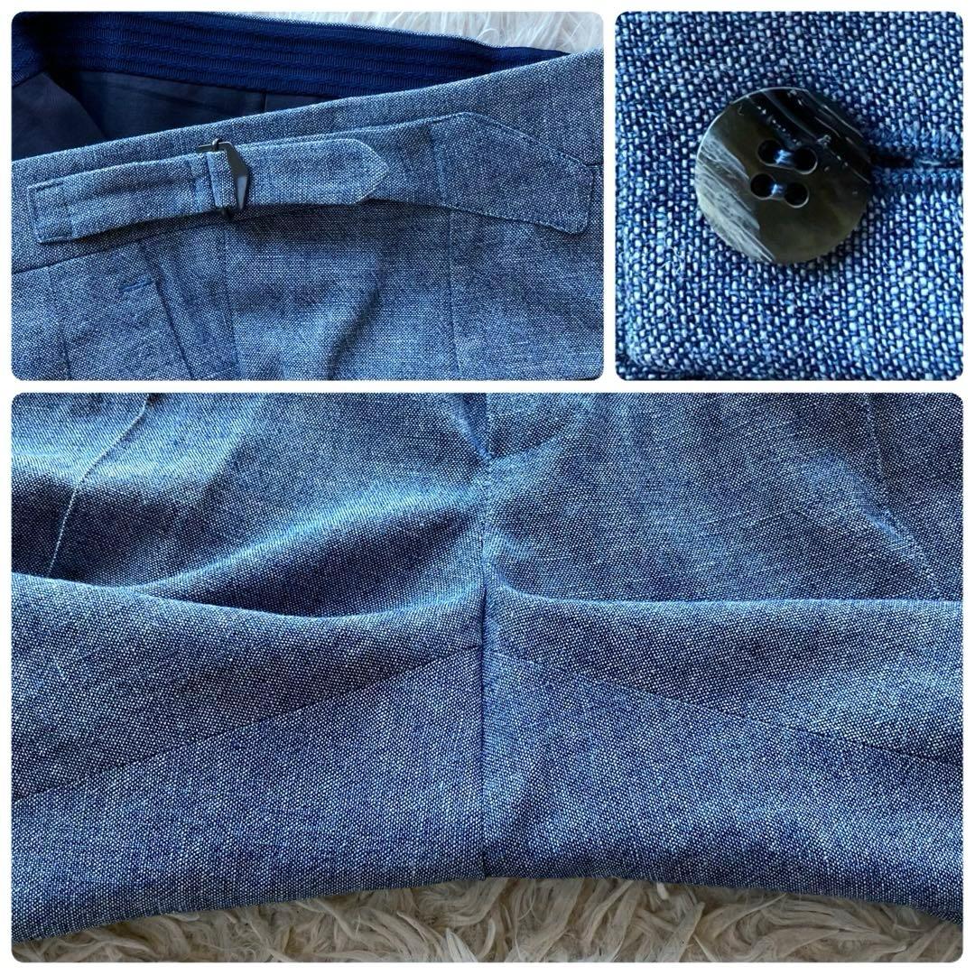 美品 イタリア製 L】スティレラティーノ スラックス ブルー コットン