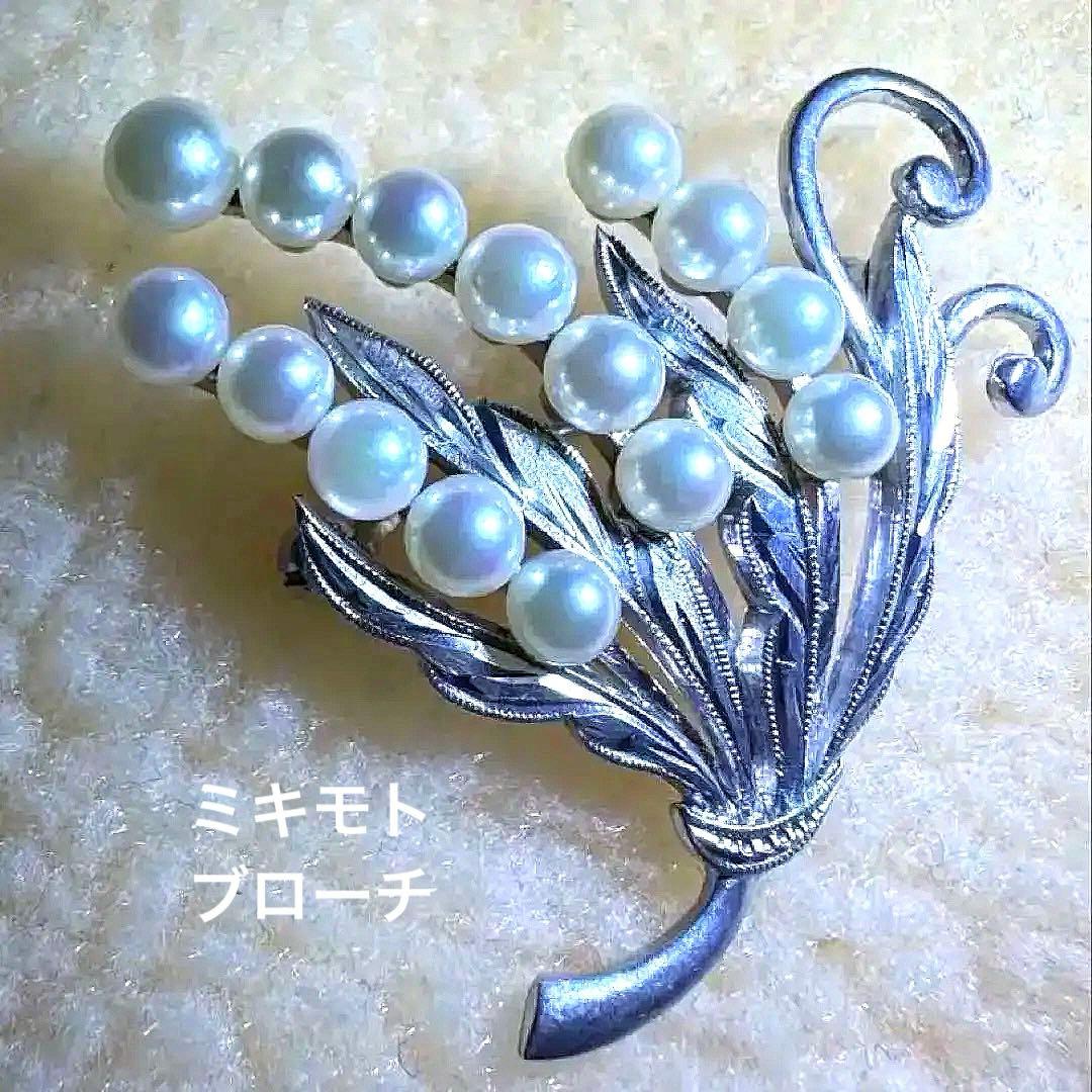 希少✨皇室御用達 MIKIMOTO ミキモト アコヤパール ブローチ 花束