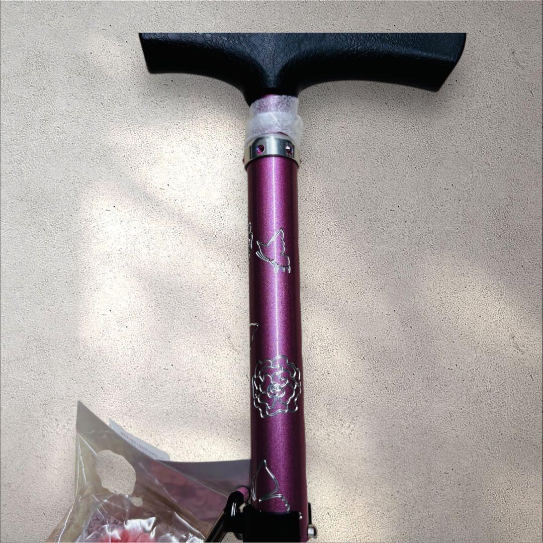 新品未使用✨スカイステッキスリム 折りたたみ杖 ピンク アルミ製 島