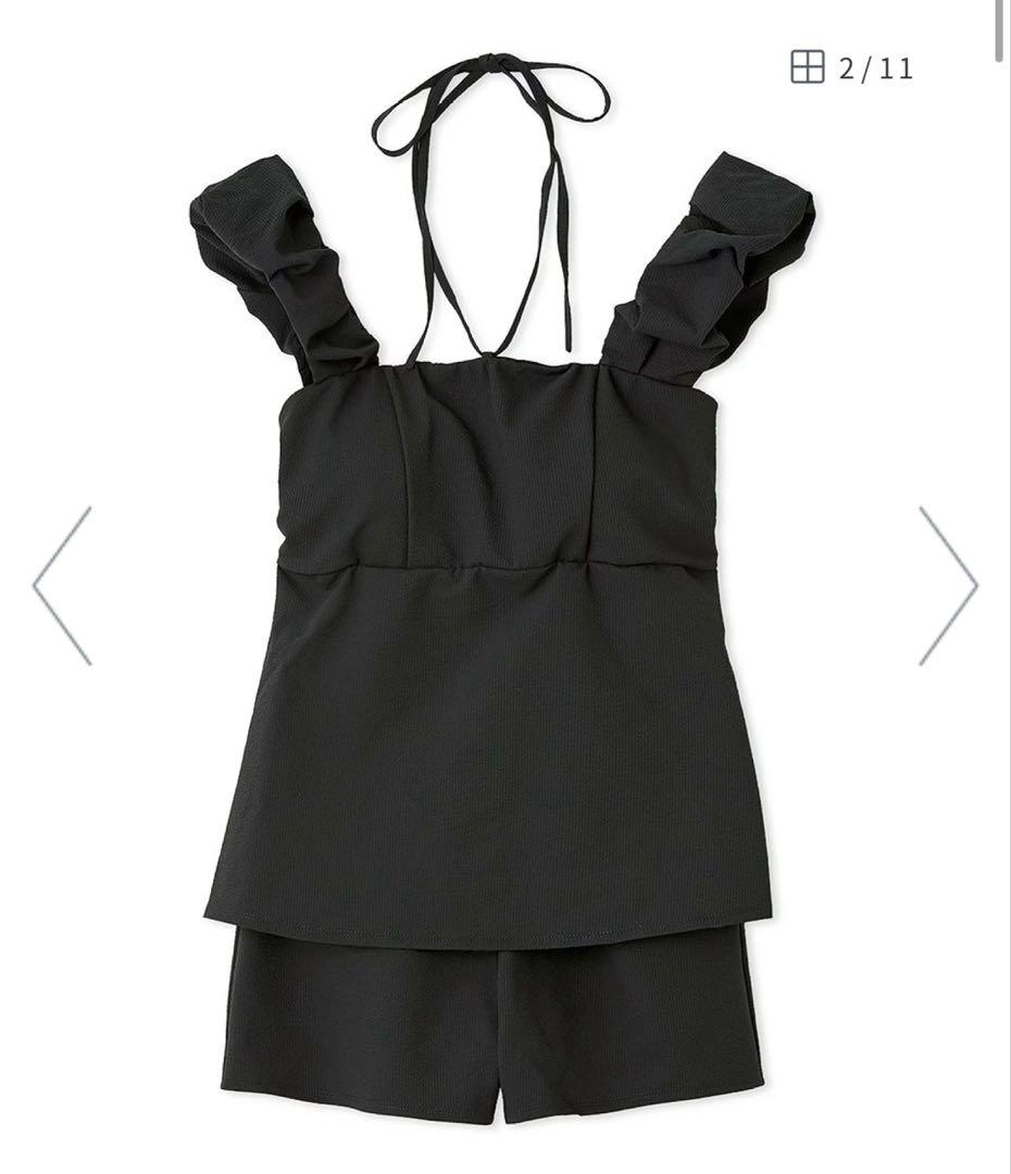 ギャザーパフデザイン2wayスイムウェア （BLK） - メルカリ