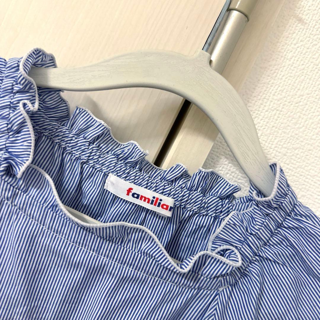 未使用】familiarファミリア ストライプワンピース ファミちゃん110