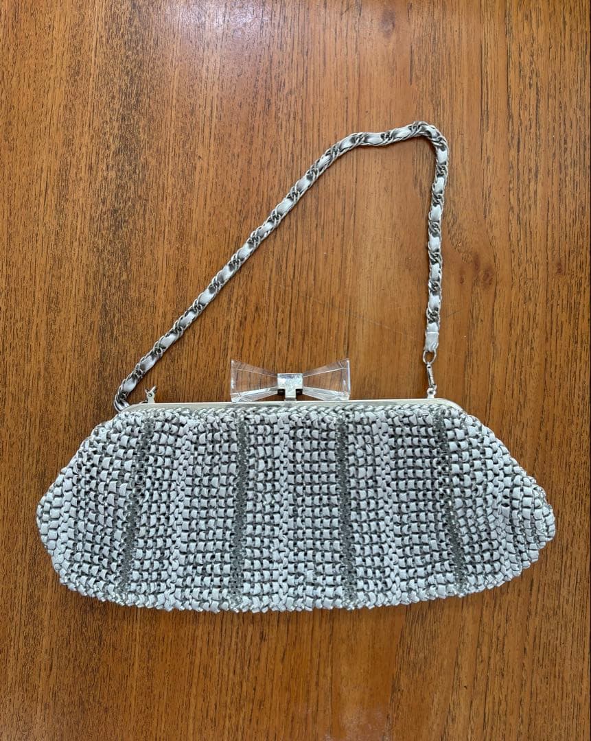 sallyさま専用 ANTEPRIMA パーティバッグ&ローズクォーツ帯留め ラメフリルトートバッグ サブバッグ パーティーバッグ 結婚式 二次会