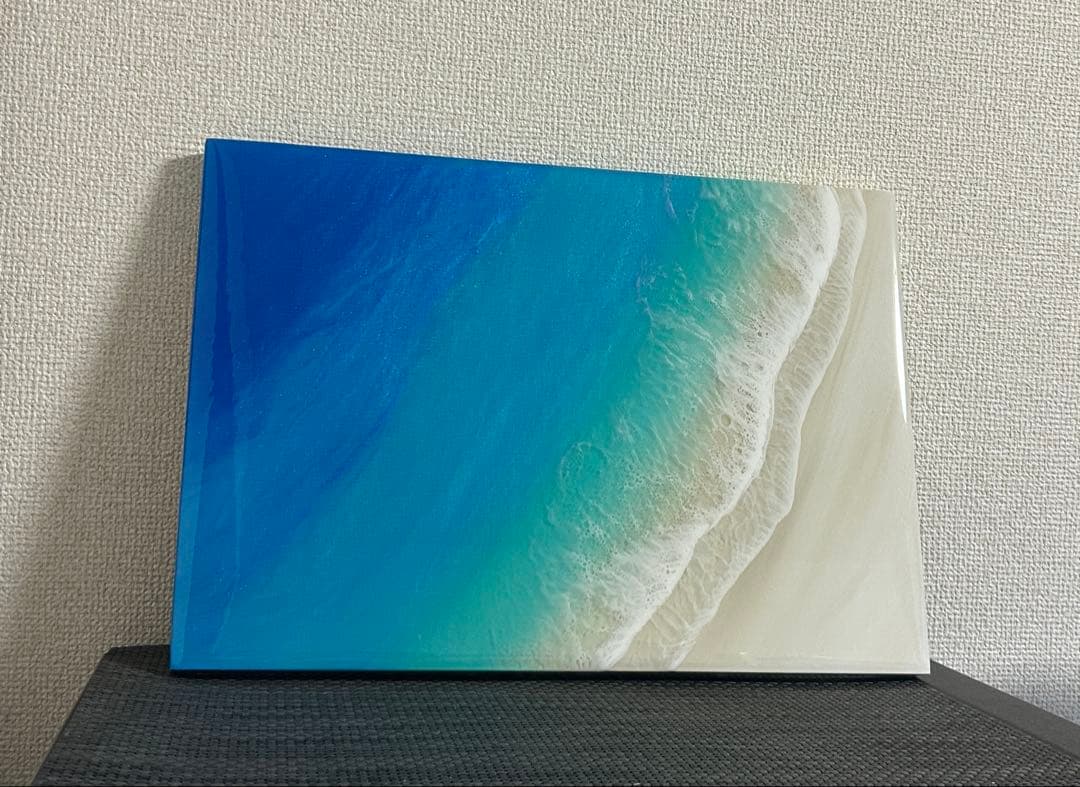 2025蓄光入りオーシャンレジンアートNo.6【A3パネル】 2025蓄光入り