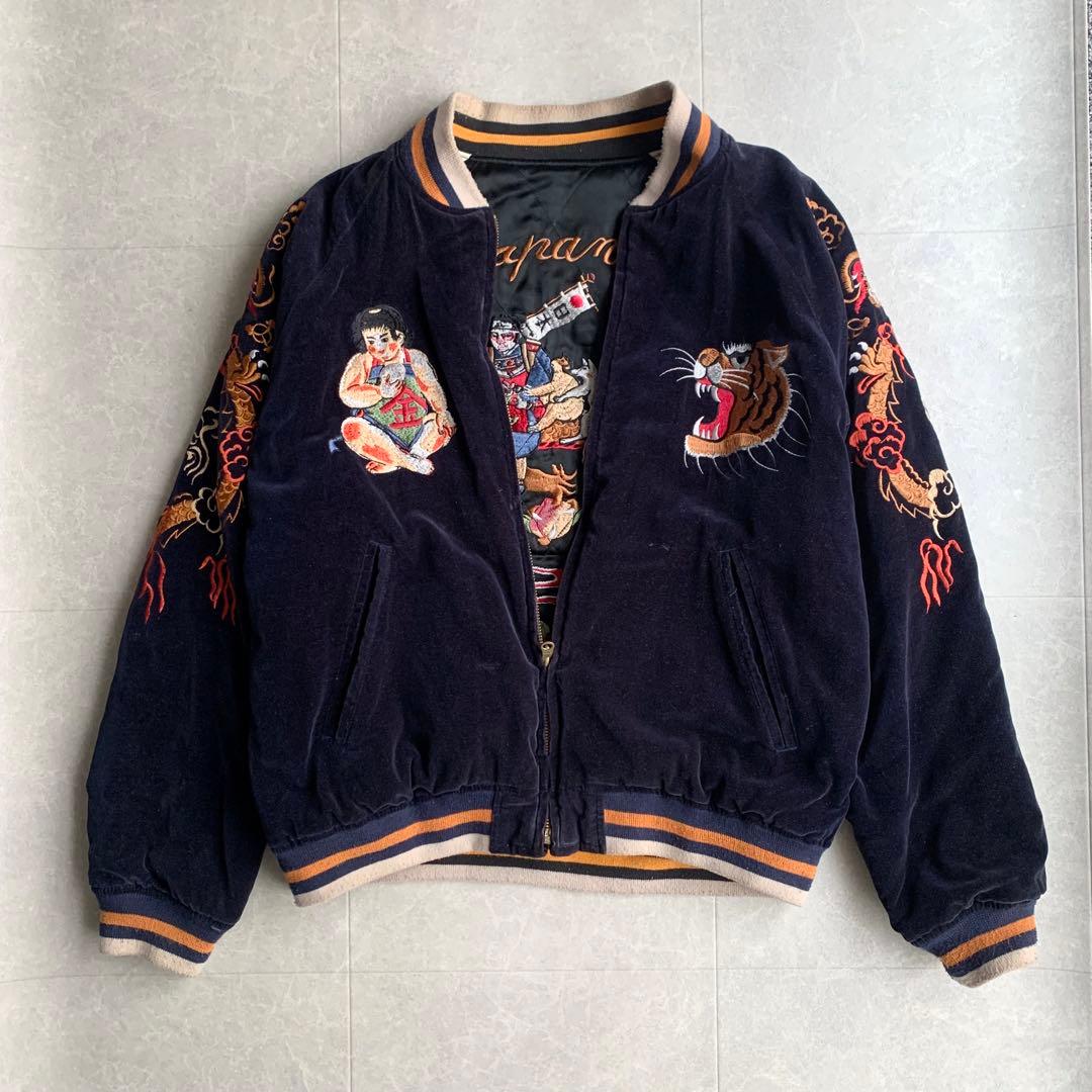 HOUSTON スタジャン リバーシブル 桃太郎 金太郎 昔話 スーベニア