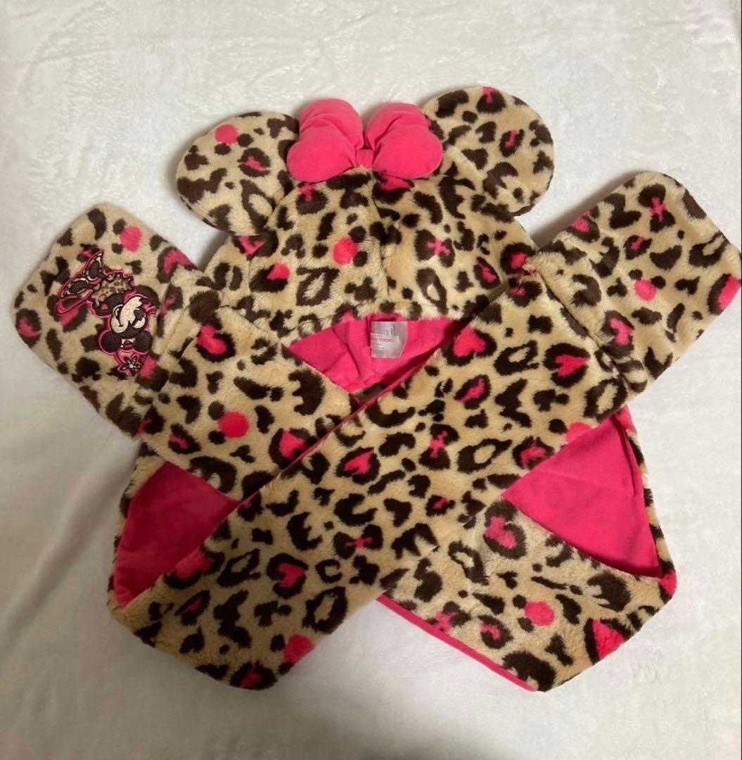 ディズニー ミニーヒョウ柄マフラーキャップ ディズニー ヒョウ柄 マフラーキャップ 豹柄 ミニー - メルカリ
