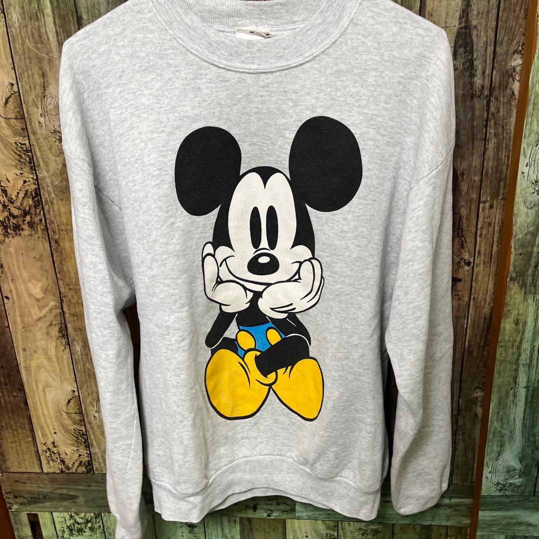 90'sMickey & Co. ミッキーマウス スウェット 着画有り 90s 90年代 Disney ディズニー ミッキーマウス トレーナー グレー