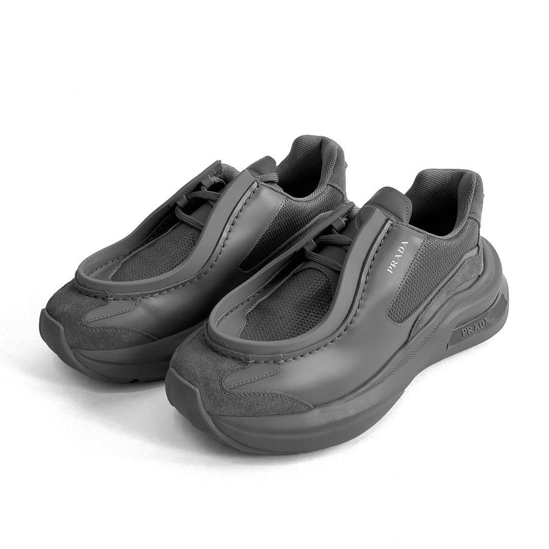 新品 PRADA プラダ システム スニーカー グレー 靴 27cm - メルカリ