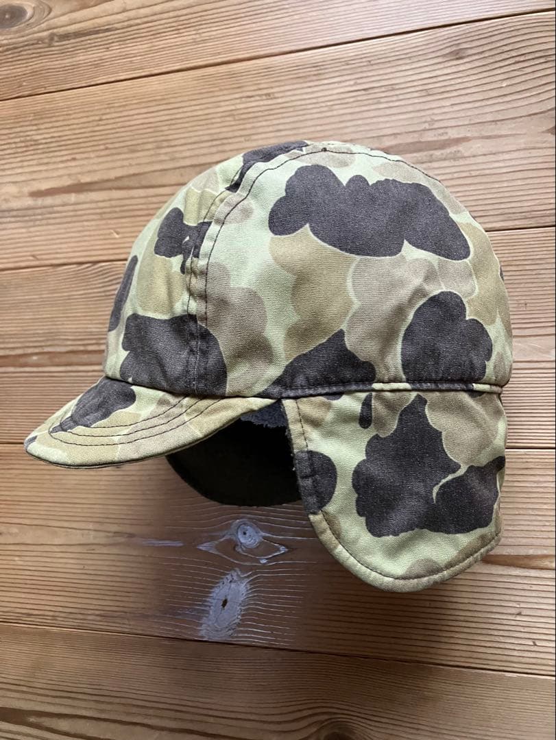 GORE-TEX 迷彩柄耳あて付きキャップ　ビンテージ 90s イタリア軍 ウッドランドカモ フリースライナー 耳当て付き GORE