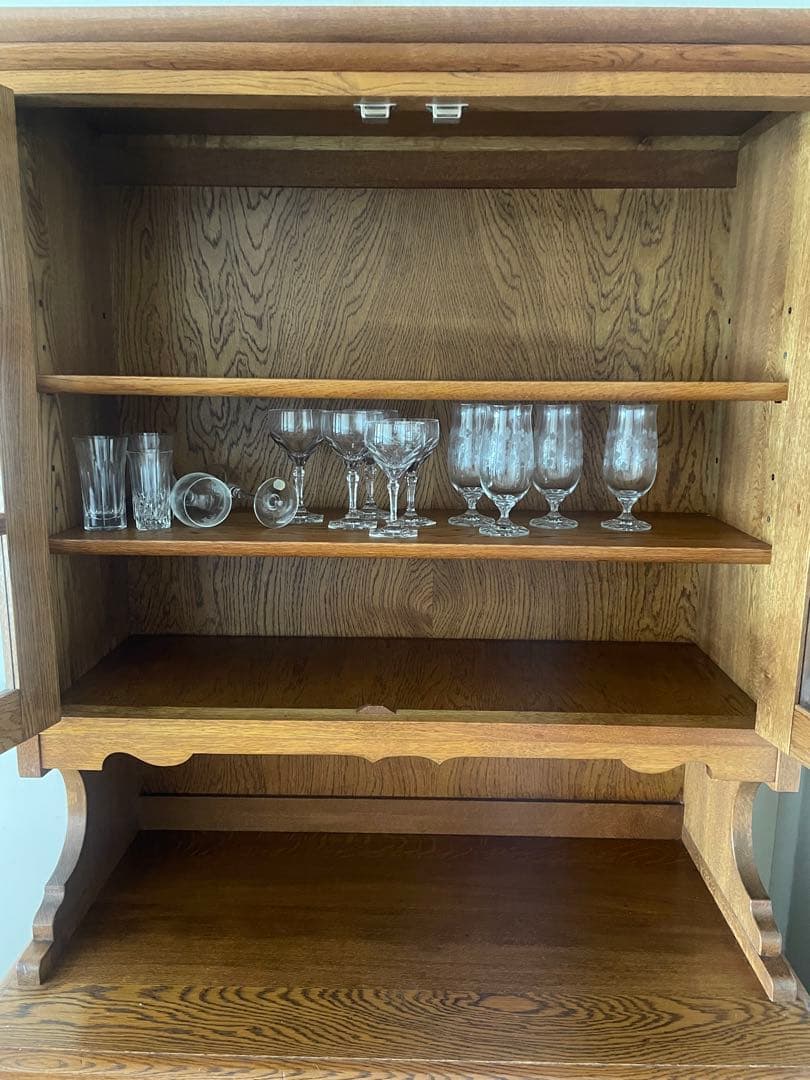 最終価格　《ナラ無垢材　食器棚　カップボード》 ヴィンテージ　最終発送9月17日