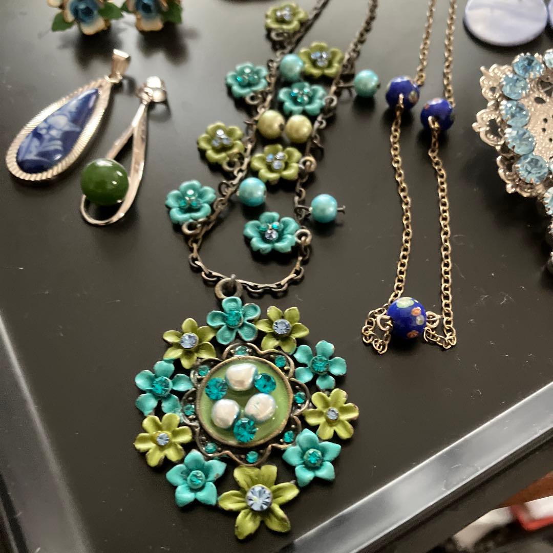 ヴィンテージ アクセサリー10点 青系 - メルカリ