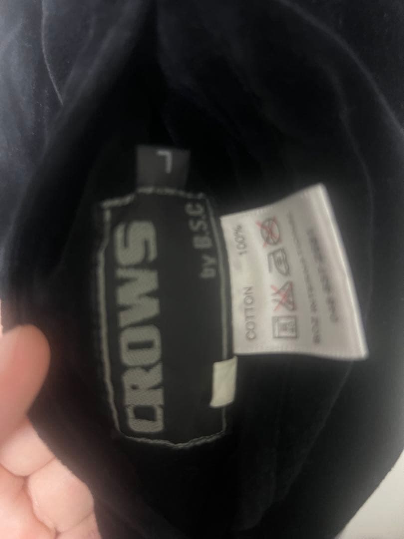 黒 スカジャン ベロア 刺繍 CROWS by B.S.C ファッション メンズ