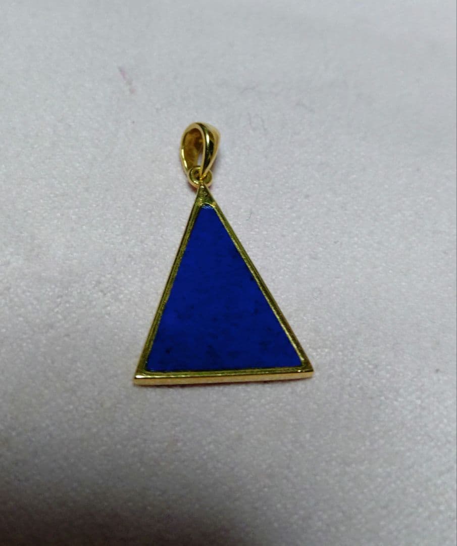 ラピスクラブ ラピスラズリ K18 ペンダント ピラミッド ゴールド